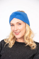 Royal blue knitted headband