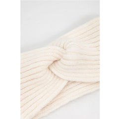 Cream knitted ribbed headband