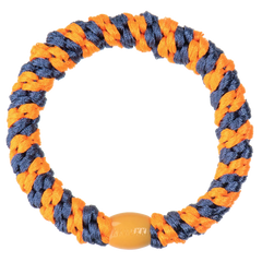 Indigo neon orange hair tie