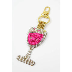 Pink Fizz  Beaded Keyring